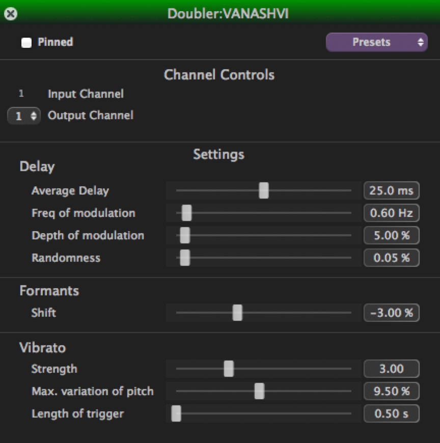 Doubler - Stereo Control Panel