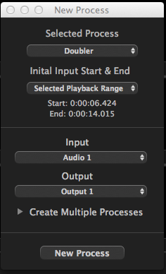 Doubler - New Process Settings